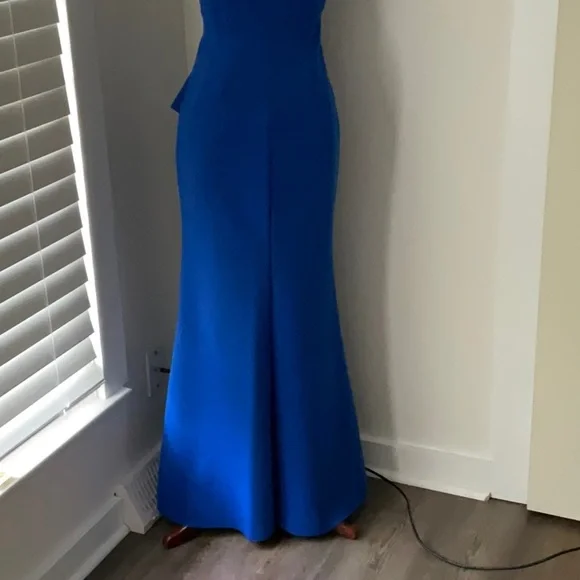 Jessica Howard Blue Ruched Wrap Maxi Dress - Picture 6 of 11